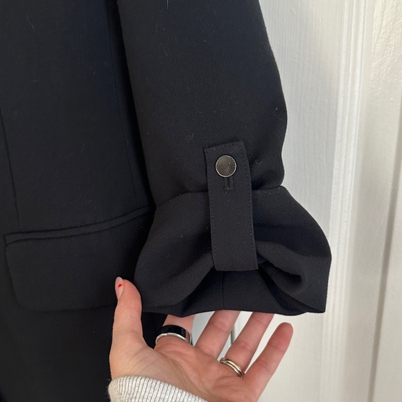 Anthropologie Meave Roll Sleeve Black Blazer Size 10 - Picture 6 of 12